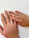 Aliança de Prata Namoro Compromisso  Diamantada com Friso  Altura de 3 cm