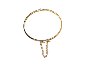 Pulseira Bracelete Oval Folheado a Ouro 18k - Deitos Joias Finas