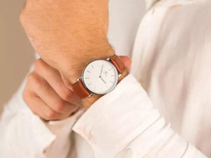 Relógio Pulso Masculino Quartzo Ultra Fino Pulseira De Couro