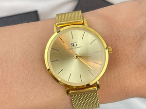 Relógio Feminino Dourado Ultra fino 32 mm