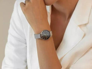 Relógio Feminino Pulseira Prata Harlem Black Silver 32mm