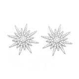 Brinco de Prata 925 Estrela Cravejado de Microzircônias e Folheado a Ródio Branco - Deitos Joias Finas