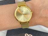 Relógio Feminino Dourado Ultra fino 32 mm